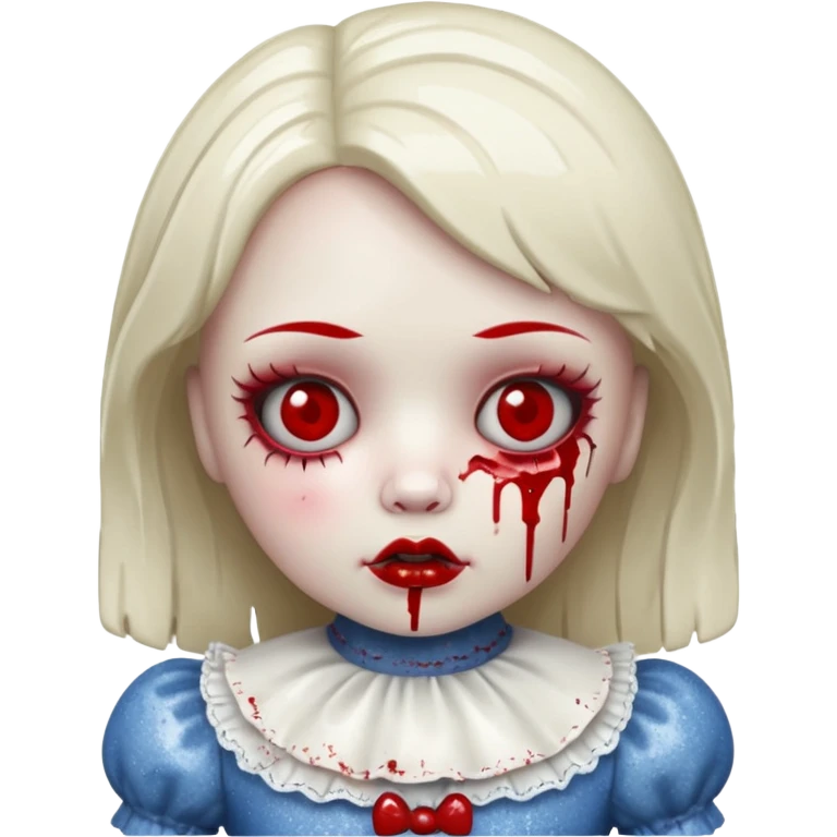 Glitter sweet horror doll emoji