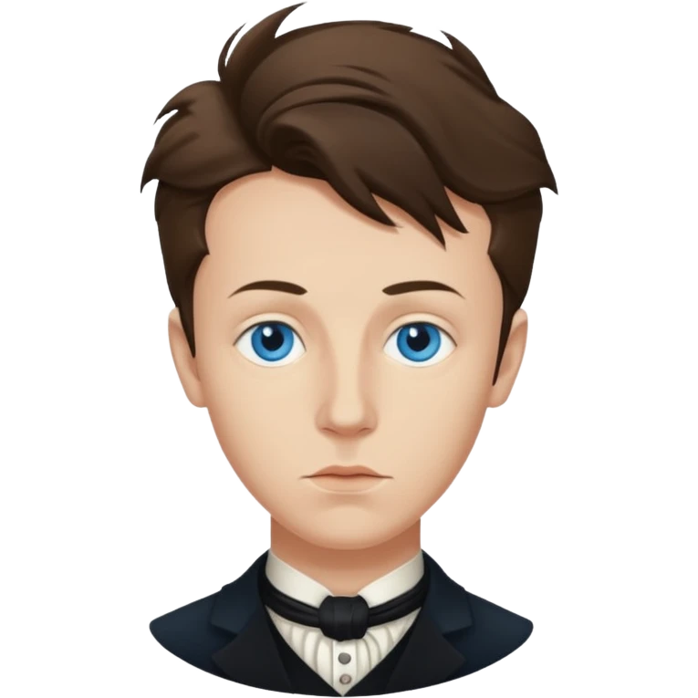 Arthur Rimbaud with blue eyes emoji