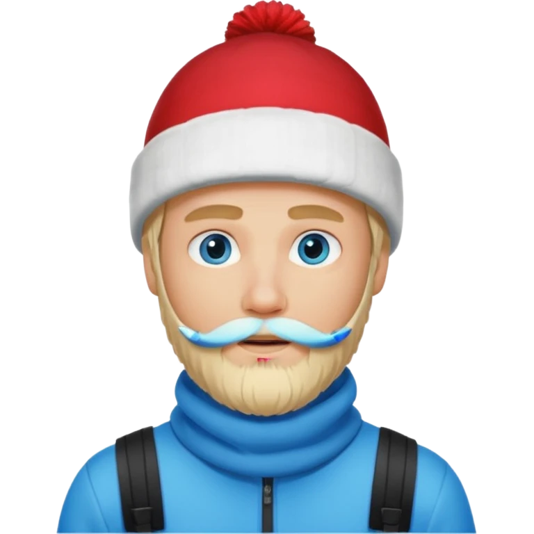 blonde guy with beard, ski hat, no bat emoji