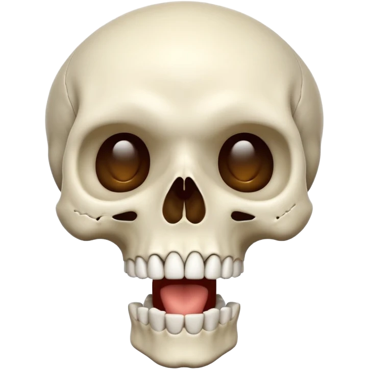 skull looking up with open mouth emoji