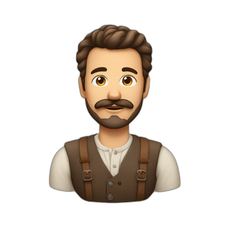 Homme brun avec un peu de barbe et de moustache  emoji