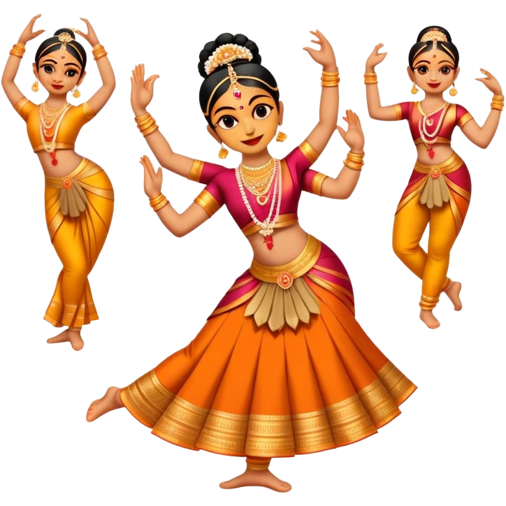 cinematic-realistic-bharatanatyam-dance-emoji,-depicted-as-an-elegant-classical-indian-dance-performance-with-graceful-poses,-intricate-costumes,-and-expressive-hand-gestures,-rendered-with-rich-textures-and-warm-dramatic-lighting emoji