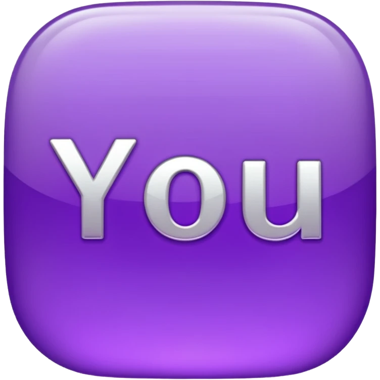 Shiny fancy purple text saying "YOU" emoji