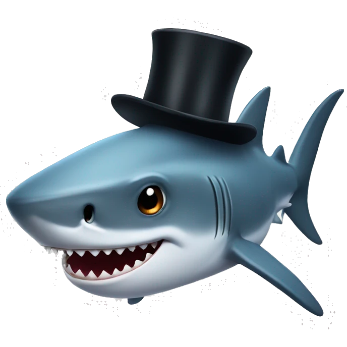 shark with tophat emoji