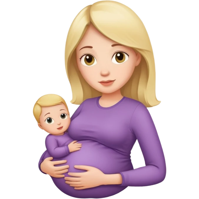 woman in second trimester of pregnancy with baby bump emoji