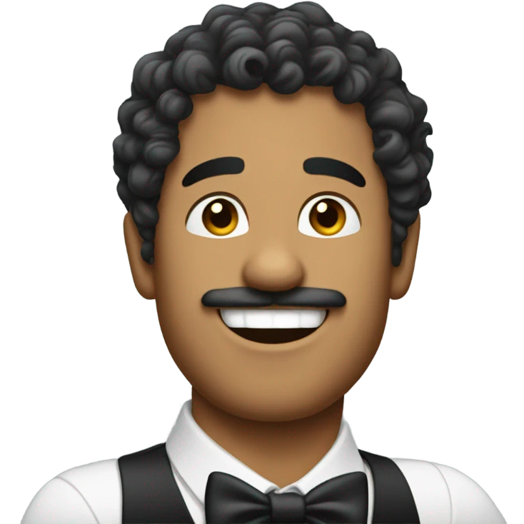 Latino man with curls and formal clothes dancing salsa emoji