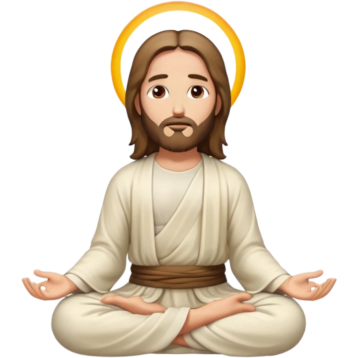 Jesus meditating, peaceful expression emoji