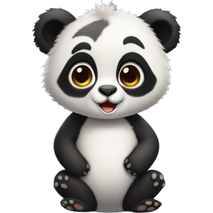 Cute panda-lemur-hybrid full body emoji