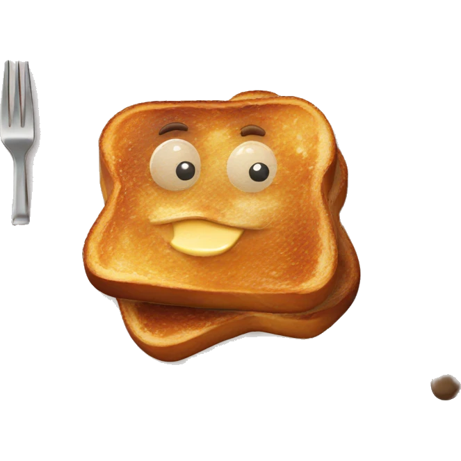 delicious  french toast in plate emoji