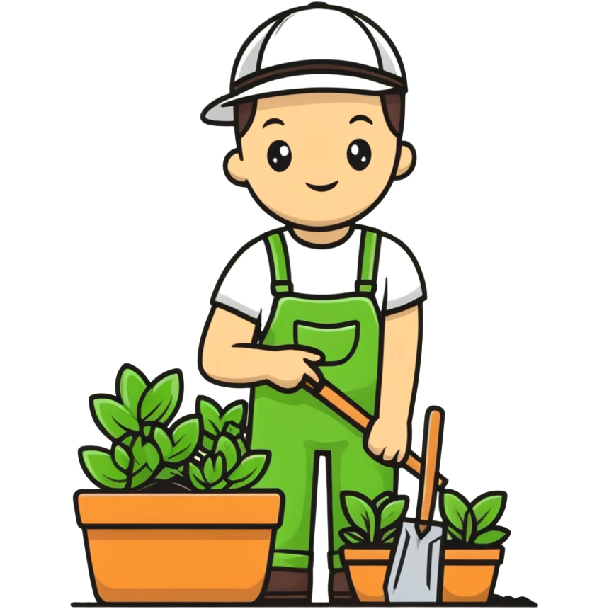 young white gardener emoji