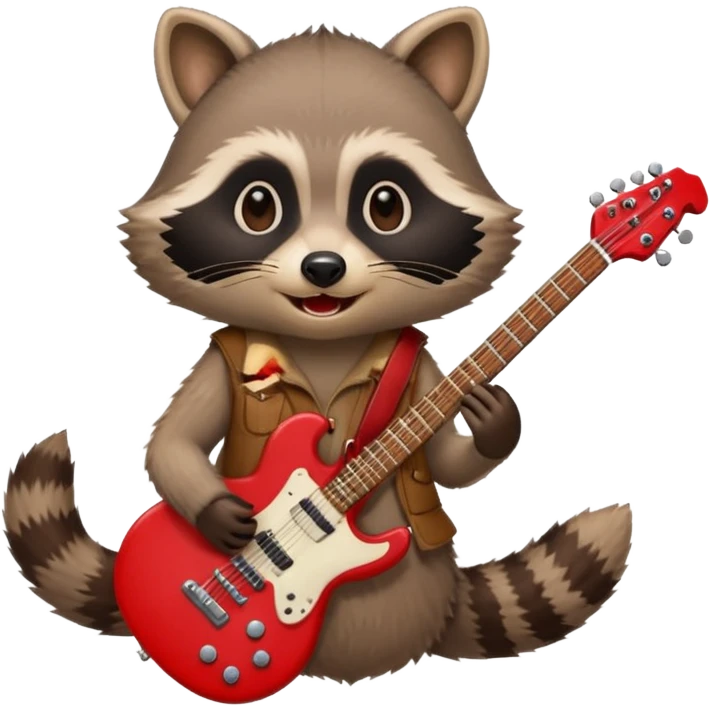 crazy Raccon with guitar emoji