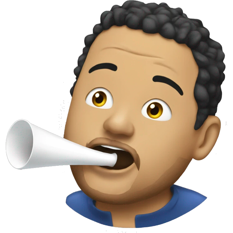 Sal Vulcano sucking on a tube emoji