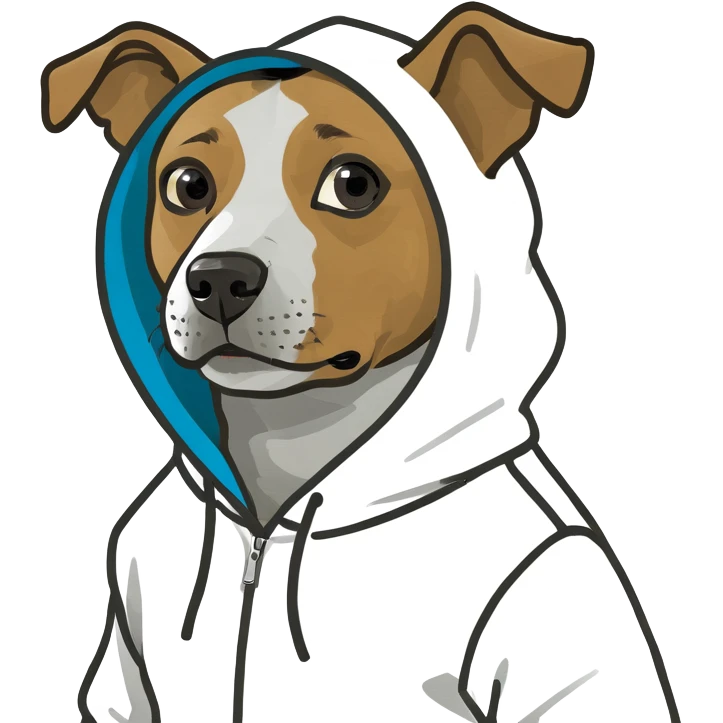Dog wearing a hoodie  emoji