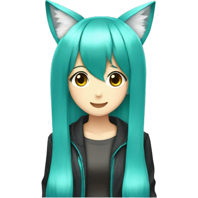 hatsune miku with cat ears emoji