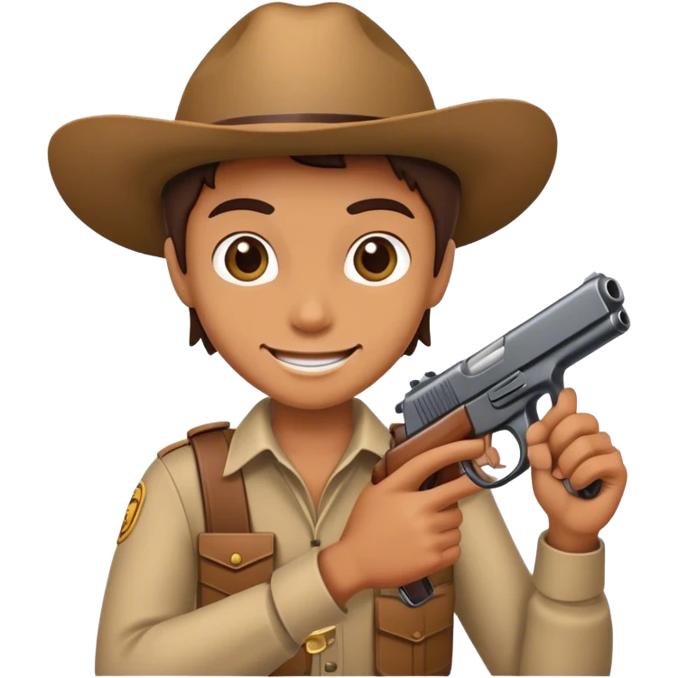Smiling face with gun emoji