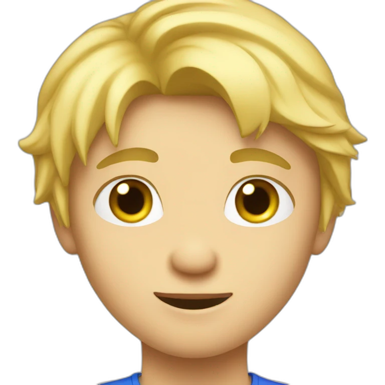 Blond boy who likes to play video game emoji