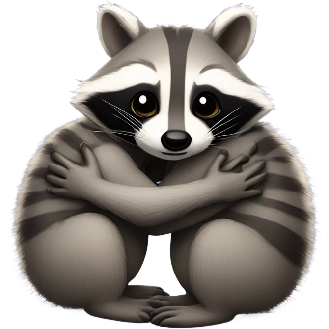 Raccoons hugging eachother emoji