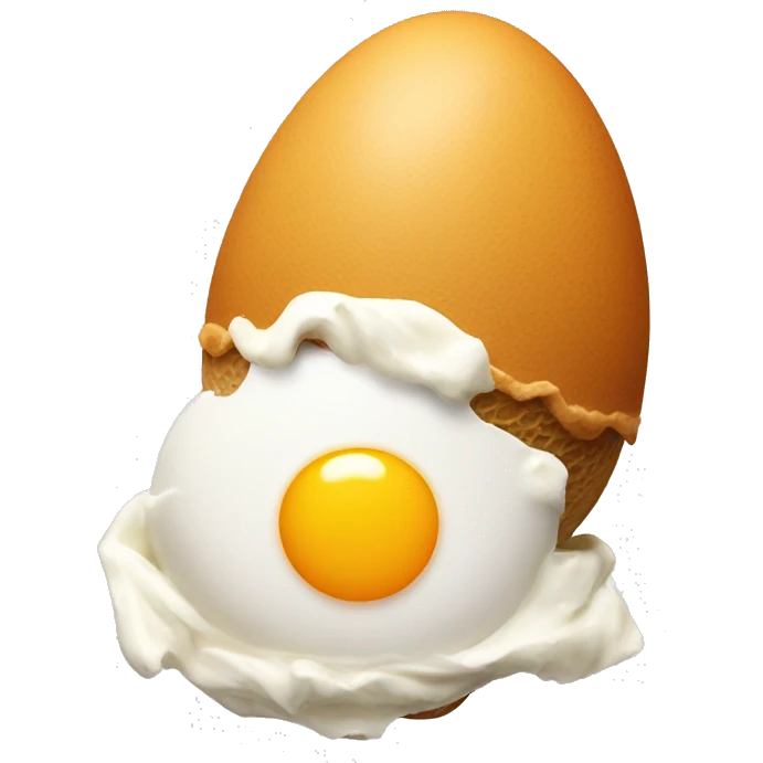 Egg with ice cream emoji