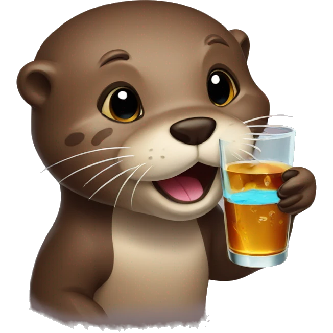 Otter drink whiskey  emoji