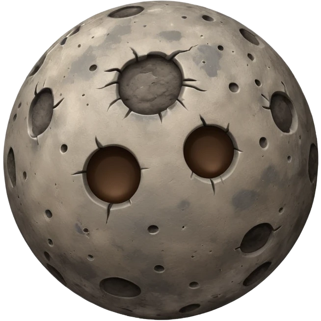 round emoji of Mercury, rocky gray with brownish tones, heavily cratered and rough, resembling the real planet's surface emoji