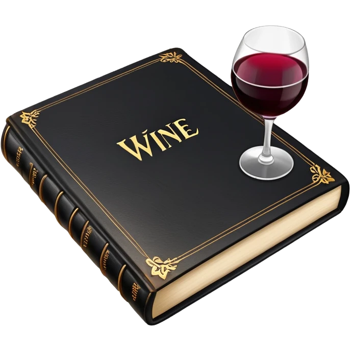 black book with the inscription wine emoji