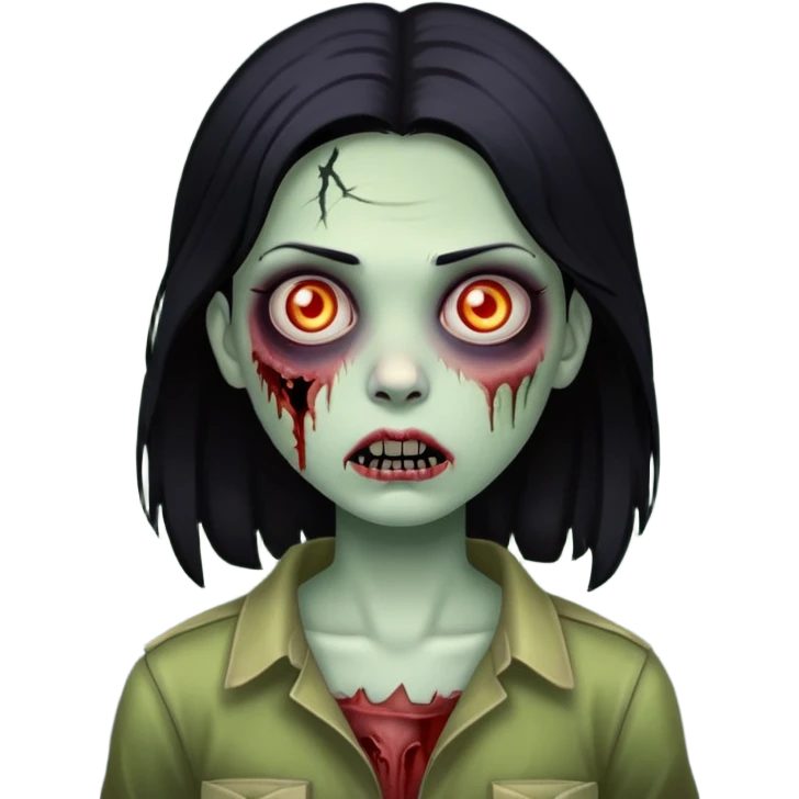 girl zombie with black hair  emoji