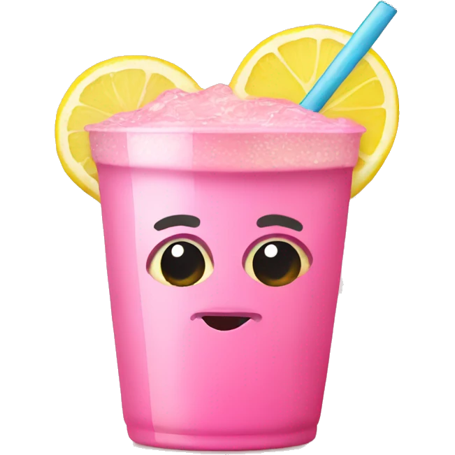 pink lemonade with a lemon in cup emoji
