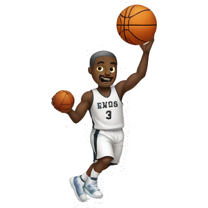 Black man playing basketball emoji