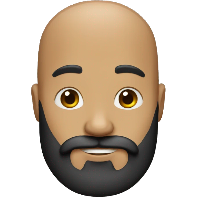 Black Bearded bald emoji
