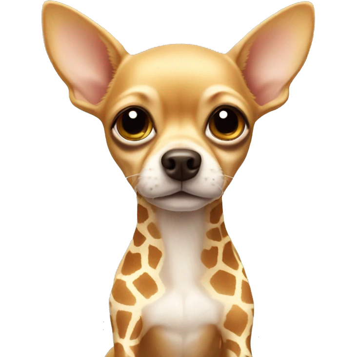 Tan chihuahua with a giraffe toy emoji