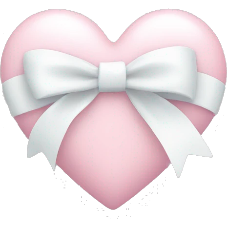 Pastel pink heart with white bow emoji