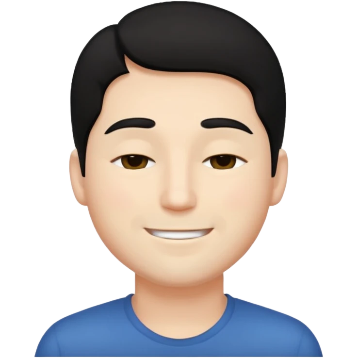 🧔🏻🙏🏻 😃 with black hair and white face  emoji