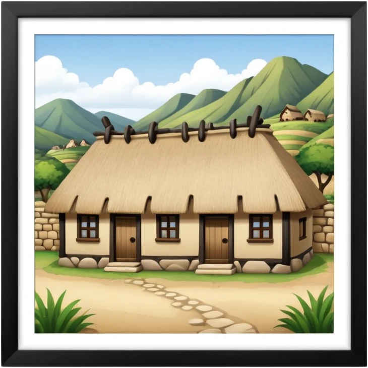 old times primitive houses emoji