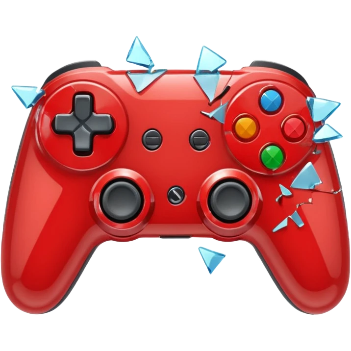 red game controller shattered shattered glass emoji