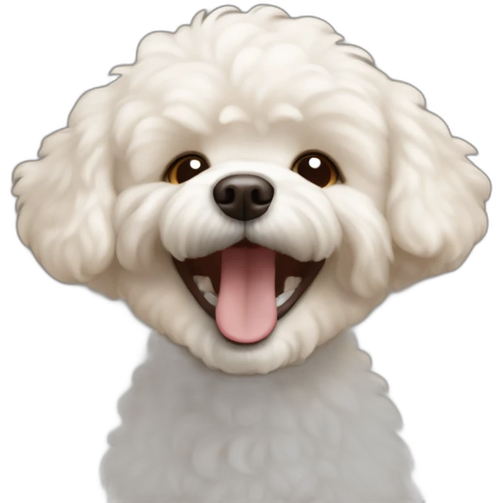 brown coloured dog bichon laughing emoji