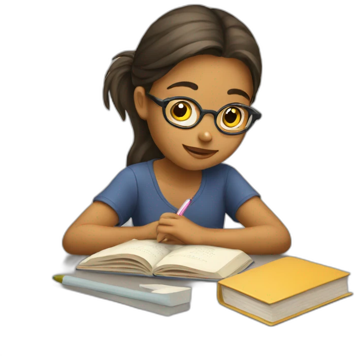 Girl studying emoji