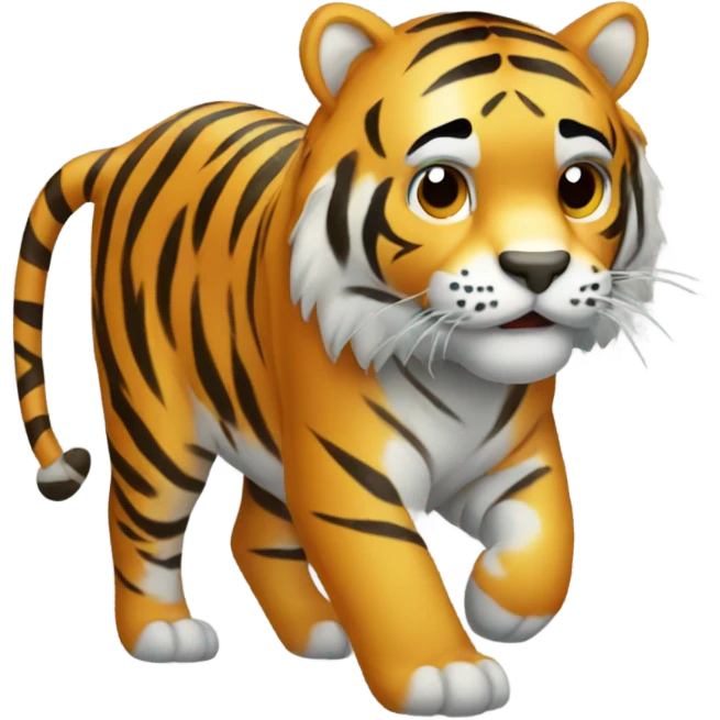 Tiger walking in the forest emoji