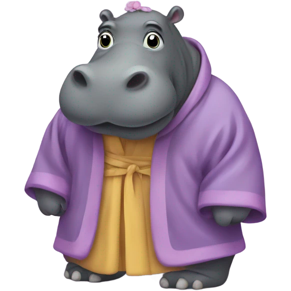 Hippo standing in a robe emoji