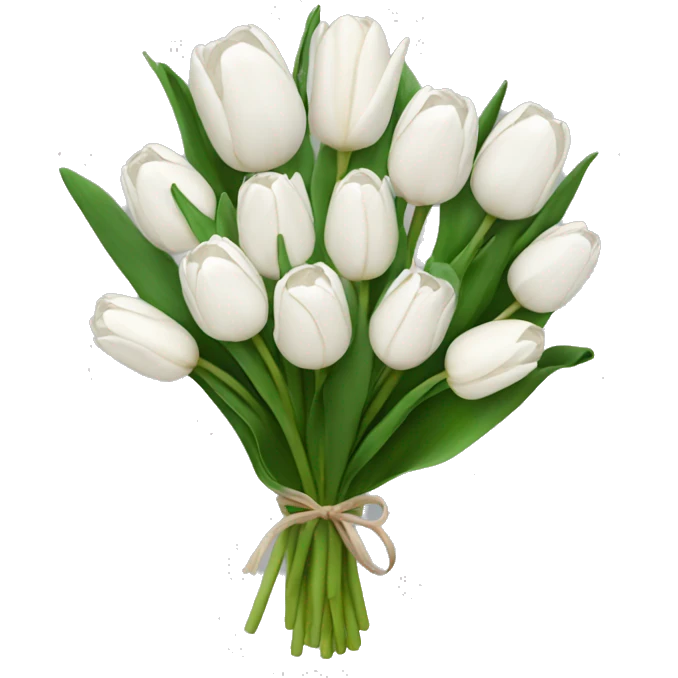 white tulip bouquet  emoji