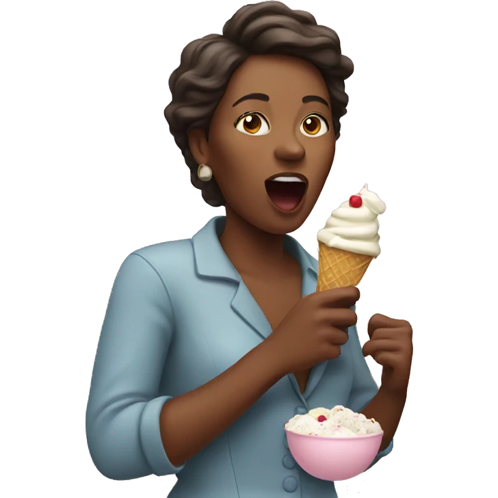 woman eating icecream emoji