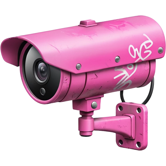 Security Camera pink with graffity emoji