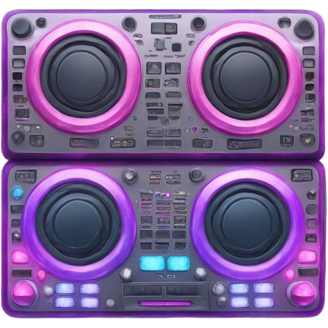 Realistic isolated DJ Sound control board with pink,blue,and purple sparkling diamonds and rhinestones on it. emoji