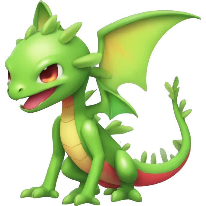Full body cute edgy shiny colorful Flygon-Scyther-grovyle emoji