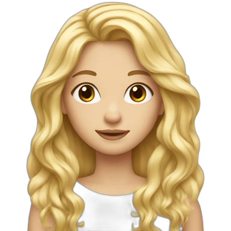 BLONDE GIRL WITH LONG HAIR, VERY PRETTY emoji