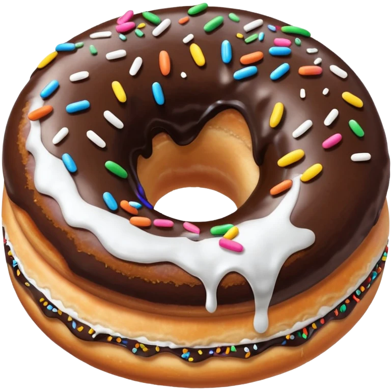 Dark brown donut with hair emoji