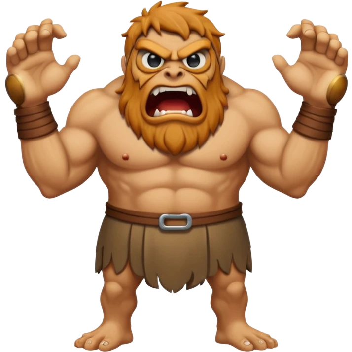 fullbody one-eye ancient giant cyclope roaring emoji
