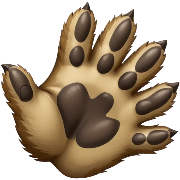 raccoon paw and arm extended forward, no body emoji