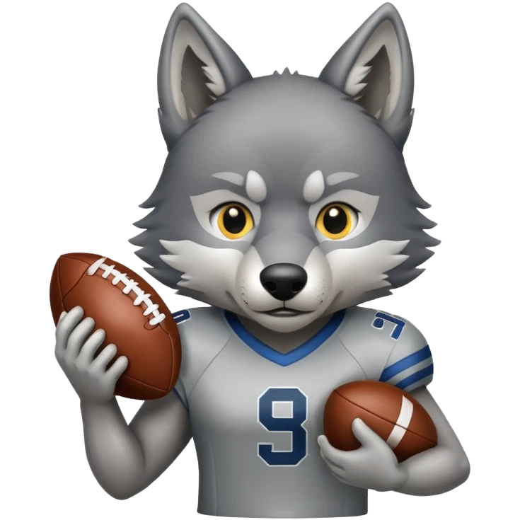 wolf with a football emoji