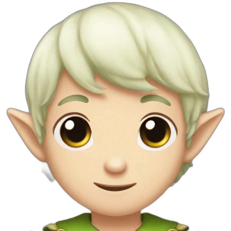 shy elf boy flower crown short dark hair dark eyes emoji