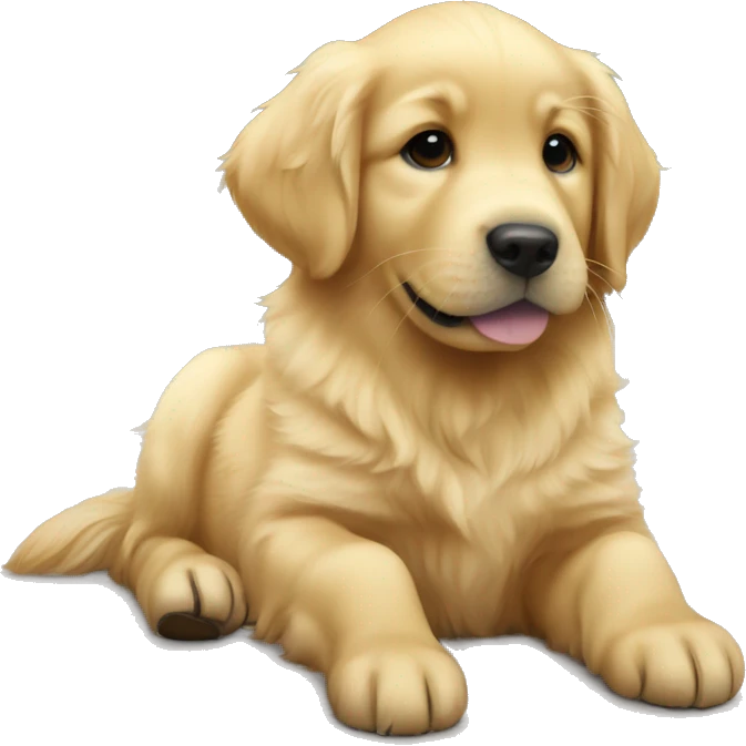 Golden retriever puppy in love  emoji